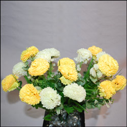"Flower Vase Plastic flowers with fillers code- 113-009 - Click here to View more details about this Product